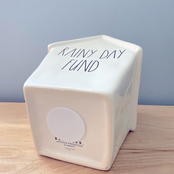 Rae Dunn Raining Day Fund Piggy Bank - Picture 2 of 3